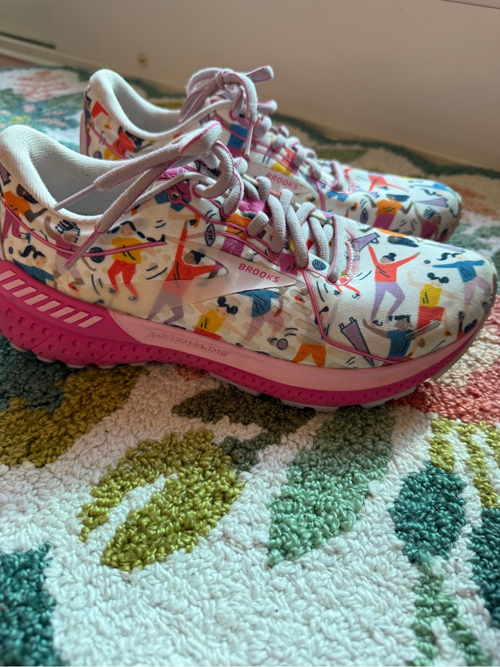 Brooks Adrenaline GTS 21 Unity Running Shoes Pink Print Women's 7 B - Picture 9 of 15